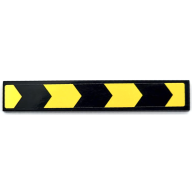 black tile 1 x 6 with yellow danger chevrons pattern sticker - set 42081