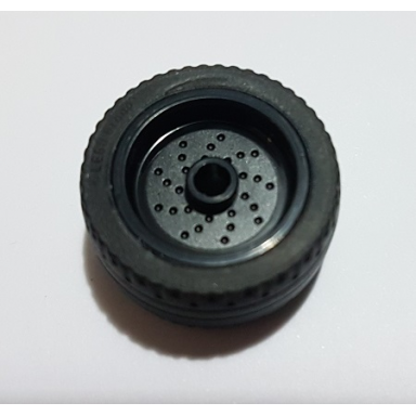 wheel 18mm d x 12mm with pin hole and stud dotted brake rotor lines with black tire 24 x 12 low 66727 18977