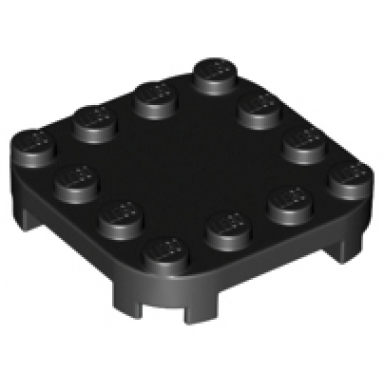 black plate modified 4 x 4 with rounded corners and 4 feet