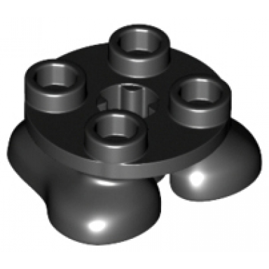 black legs with plate round 2 x 2 and axle hole - 2 feet