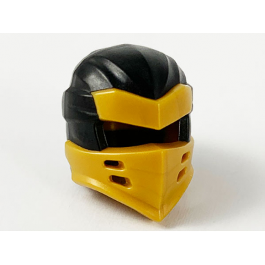 minifigure headgear ninjago wrap type 7 with 4 slits on front with molded pearl gold armor pattern