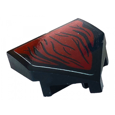 black wedge 2 x 2 x 2 3 pointed with dark red skin and black lines pattern sticker - set 76154