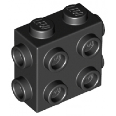 black brick modified 1 x 2 x 1 2 3 with studs on side and ends