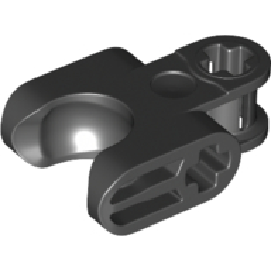 black technic axle connector 2 x 3 with ball joint socket - closed sides straight forks with closed axle holes