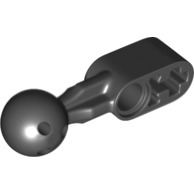 black technic liftarm modified ball joint straight 1 x 2 with 6 holes in ball