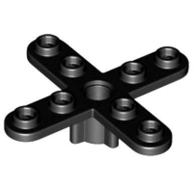 black propeller 4 blade 5 diameter with rounded ends and closed hub