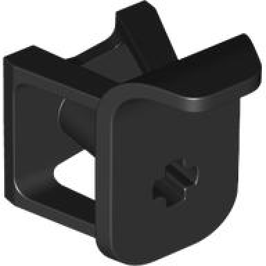 black vehicle double wishbone suspension block with wheel deflector and axle holes
