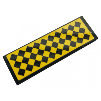 black tile 2 x 6 with black and yellow checkered pattern sticker - set 21324