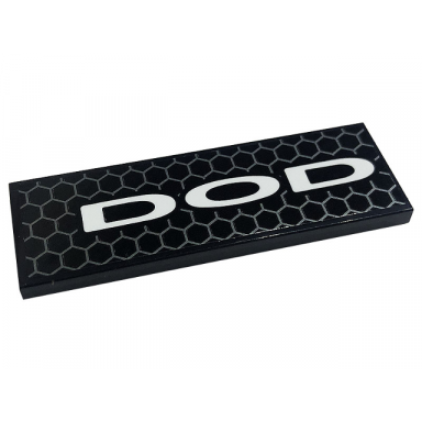 black tile 2 x 6 with honeycomb white dod pattern model right side sticker - set 76904