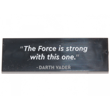 black tile 2 x 6 with the force is strong with this one - darth vader pattern