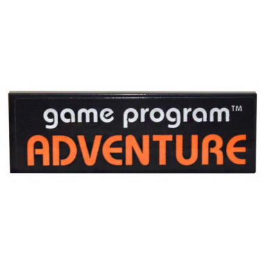 black tile 2 x 6 with white game program and orange adventure pattern sticker - set 10306