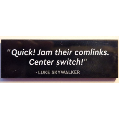 black tile 2 x 6 with quick! jam their comlinks center switch! - luke skywalker pattern