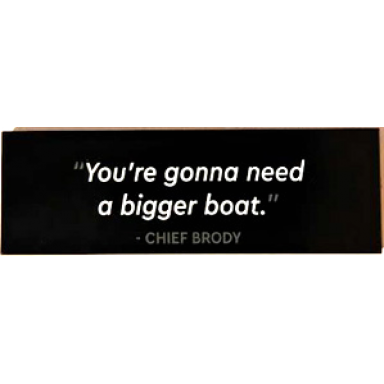 black tile 2 x 6 with youre gonna need a bigger boat - chief brody pattern