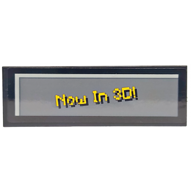 black tile 2 x 6 with pixelated bright light orange now in 3d! on dark bluish gray background pattern sticker - set 21265
