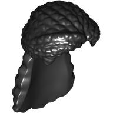 black mini doll hair female long braided with wide ponytail
