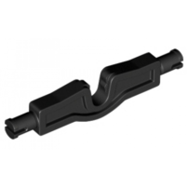 black vehicle axle flattened with cutout and wheels holders