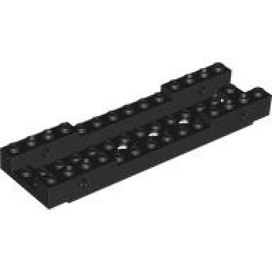 black vehicle base 4 x 14 x 1 with 2 x 12 recessed center with smooth underside