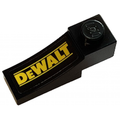 black arch 1 x 3 inverted with yellow dewalt logo pattern model right side sticker - set 76919