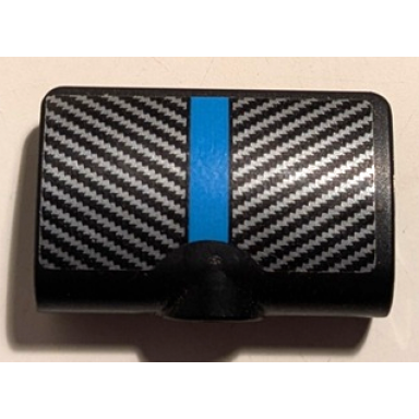 black technic panel curved 2 x 3 x 1 with dark azure stripe and silver carbon fiber pattern sticker - set 42162