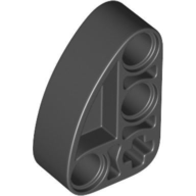 black technic liftarm modified l-shape quarter ellipse thick 2 x 3