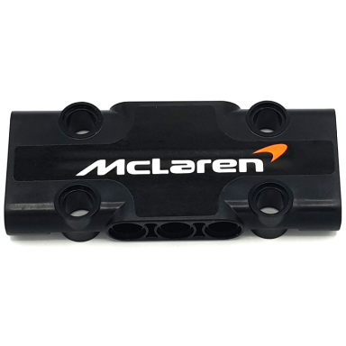 black technic panel plate 3 x 7 x 1 with white mclaren pattern sticker - set 42141