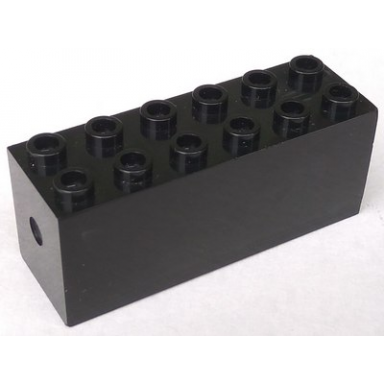 black brick modified 2 x 6 x 2 weight - bottom sealed dimple on ends