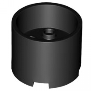 brick round 3 x 3 x 2 with recessed center and axle hole
