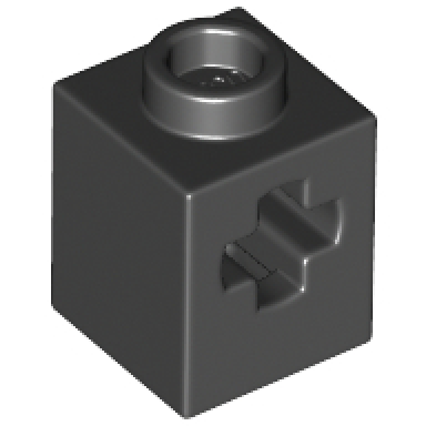 black technic brick 1 x 1 with axle hole