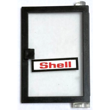 black door 1 x 4 x 5 right with trans-clear glass and shell pattern sticker - set 6371