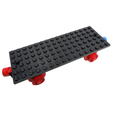 black train base 6 x 16 type i with wheels and red and blue magnets