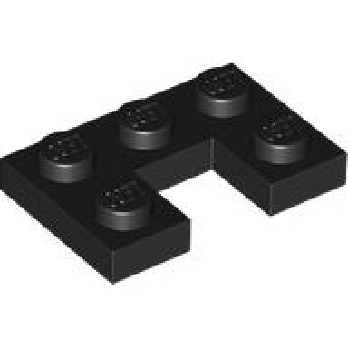 black plate modified 2 x 3 with 1 x 1 cutout