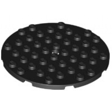black plate round 8 x 8 with hole
