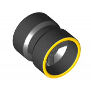 wheel 8mm d x 9mm for slicks hole notched for wheels holder pin reinforced back with yellow rim edge pattern