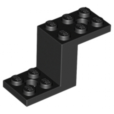 black bracket 5 x 2 x 2 1 3 with 2 holes and bottom stud holder