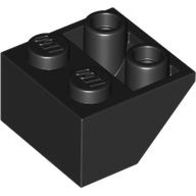 black slope inverted 45 2 x 2 with hollow round bottom tube