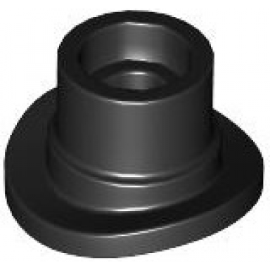 black minifigure top hat with small pin and open top