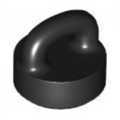 black tile round 1 x 1 with loop