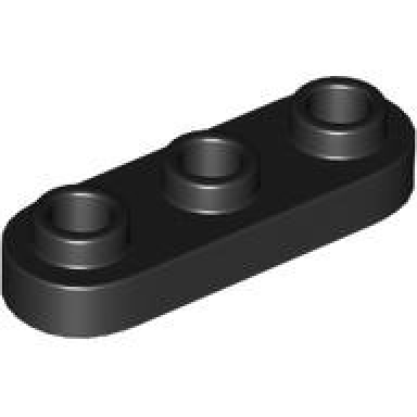 black plate round 1 x 3 with open studs