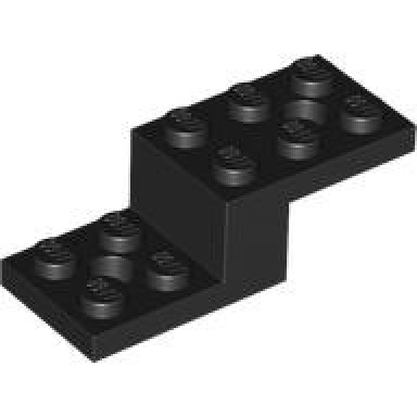 black bracket 5 x 2 x 1 1 3 with 2 holes and bottom stud holder