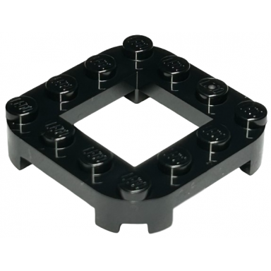 black plate modified 4 x 4 with rounded corners 4 feet and 2 x 2 cutout