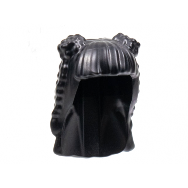 mini doll hair female long with 2 buns 3 braids 1 hole for pin