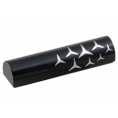 black slope curved 1 x 4 x 2 3 double with silver mercedes logo repeating pattern model right side