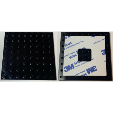 black plate modified 8 x 8 with double-sided adhesive tape on back