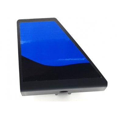 black technic panel curved 71 5 x 4 x 3 tapered left with blue panel on black background pattern sticker - set 42141