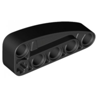black technic liftarm modified l-shape quarter ellipse thick 2 x 5