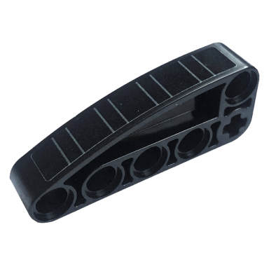 black technic liftarm modified l-shape quarter ellipse thick 2 x 5 with silver stripes pattern sticker - set 42136