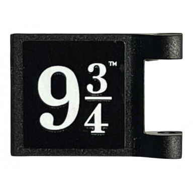 black flag 2 x 2 square with flared edge with white 9 3 4 pattern on both sides stickers - set 76405
