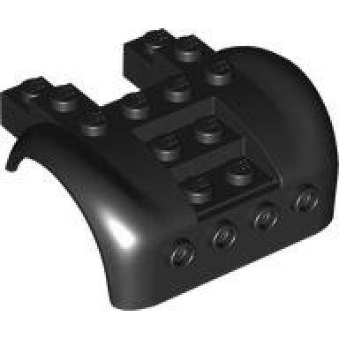 black vehicle mudguard 6 x 4 with 4 studs on front