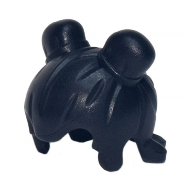 black minifigure hair swept back with widows peak space buns fringe in back