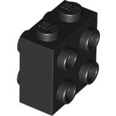 black brick modified 1 x 2 x 1 2 3 with studs on sides